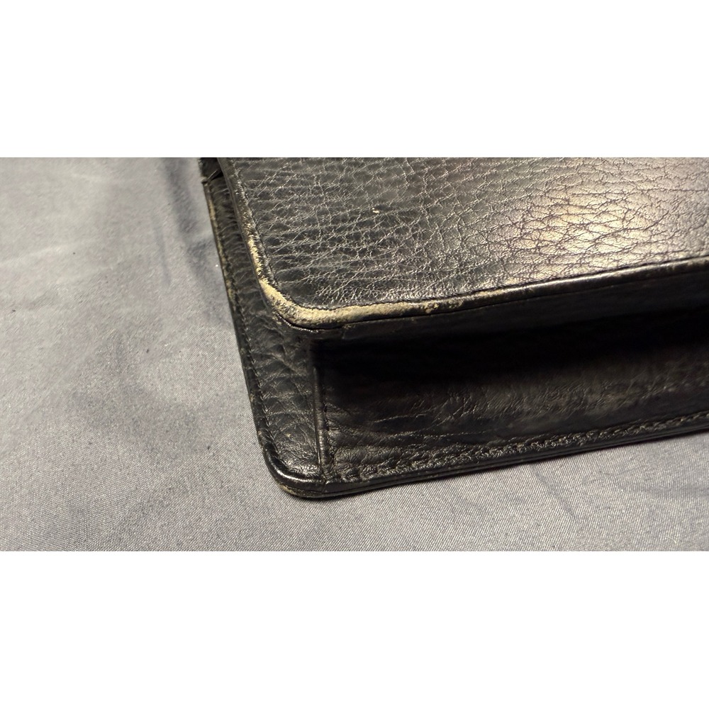 Burberrys Black Leather Clutch Bag Wristlet Pouch Zippered Front Pocket Vintage - Picture 4 of 12